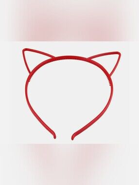 Red Plastic Cat Ear Headband